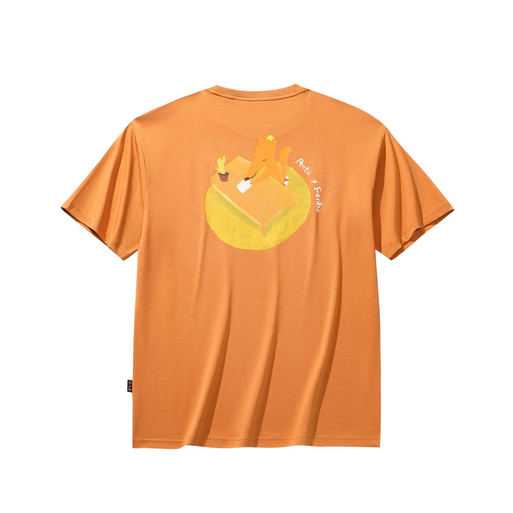 Anta Short Sleeve Knitted T-Shirt Summer 2026 Unisex tops Flying-Flower-Orange 972628113-3