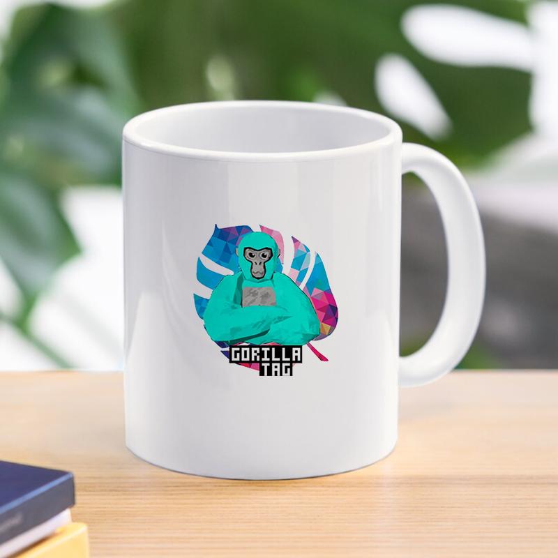 Gorilla Tag Monke Cartoon Mug Monkey Breakfast Milk Cup Drink Tableware Ceramic Coffee Cup Gift Dessert Kawaii Drinkware Kitchen 11oz