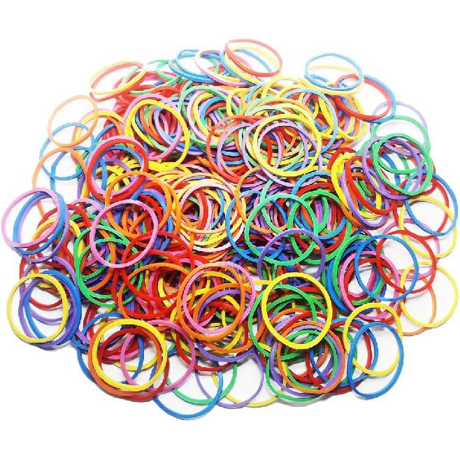 500Pcs 1inch 25mm Small Assorted Rubber Bands Bulk Elastic Wide Money Colorful Rubber Bands Ring Stationery Holder Sturdy Strong Stretchable Band