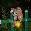 Solar-Powered Sloth Wall Hanging Light Garden Statue Outdoor Decor Resin Craft Patio Yard Landscape
