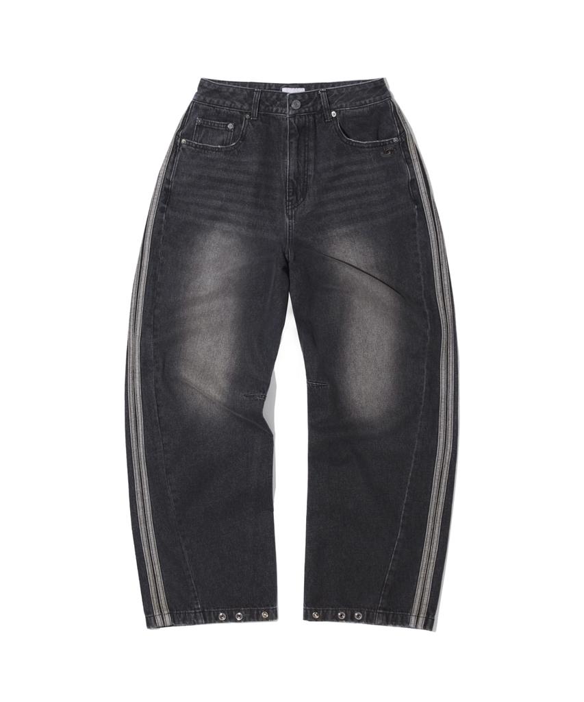 1993STUDIO Track Balloon Denim Pants_Black