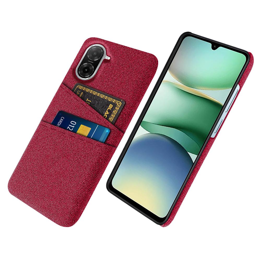 

Для Xiaomi Redmi A5 4G (171.7мм) Чохол Тканина+Твердий ПК Чохол для телефону з подвійними слотами для карток Red