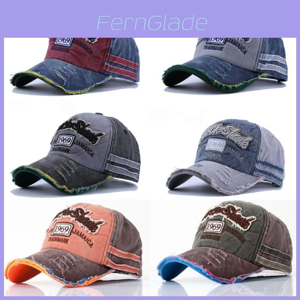 Vintage Embroidered Raw-brims Baseball Cap For Unisex