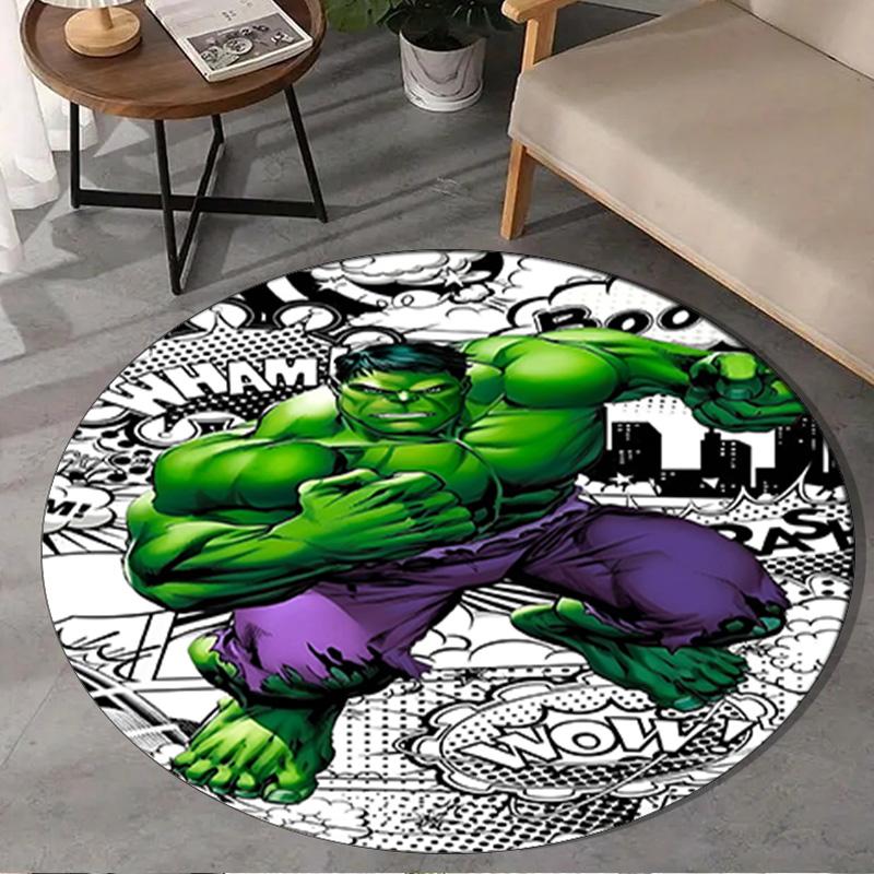 1PC Hero Power Breaks Through Round Rug, Non-slip Chair Mat, Home Decor, Circle Carpet Perfect for Office, Bedroom, Living Room,Christmas gift