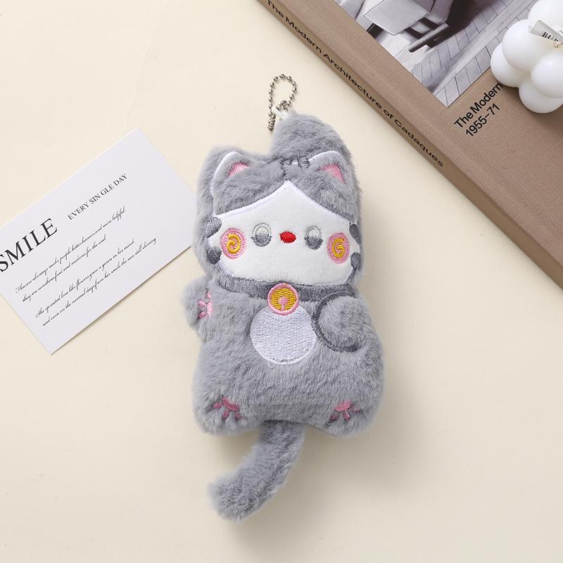 Pískací plyšová klíčenka s přívěskem Šťastná kočka