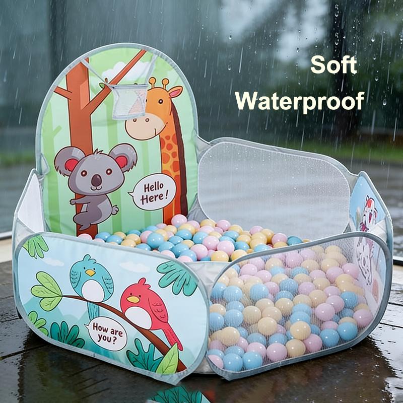 120cm Zeshoekige Kinder Ballenbak met Basketbalring Draagbaar Opvouwbaar Kinder Speelhek Speeltuin Gym Speelmat Baby Sport Educatie