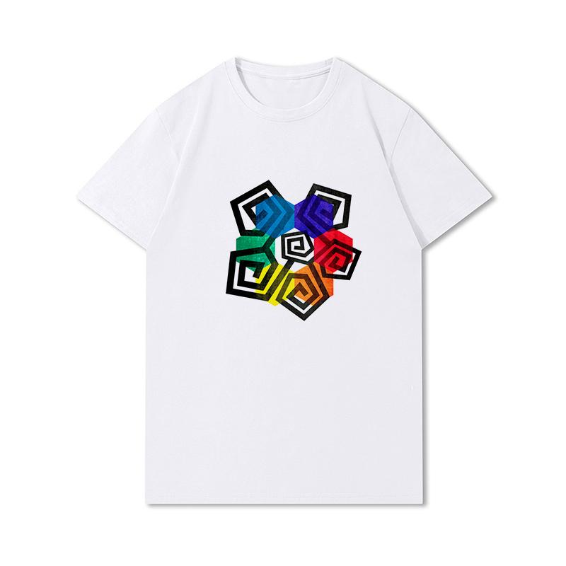 S-3XL 100 Fantasie Harajuku Grafica Estiva Bianca Magliette Donna Stampate Casual Maniche Corte Top Girocollo