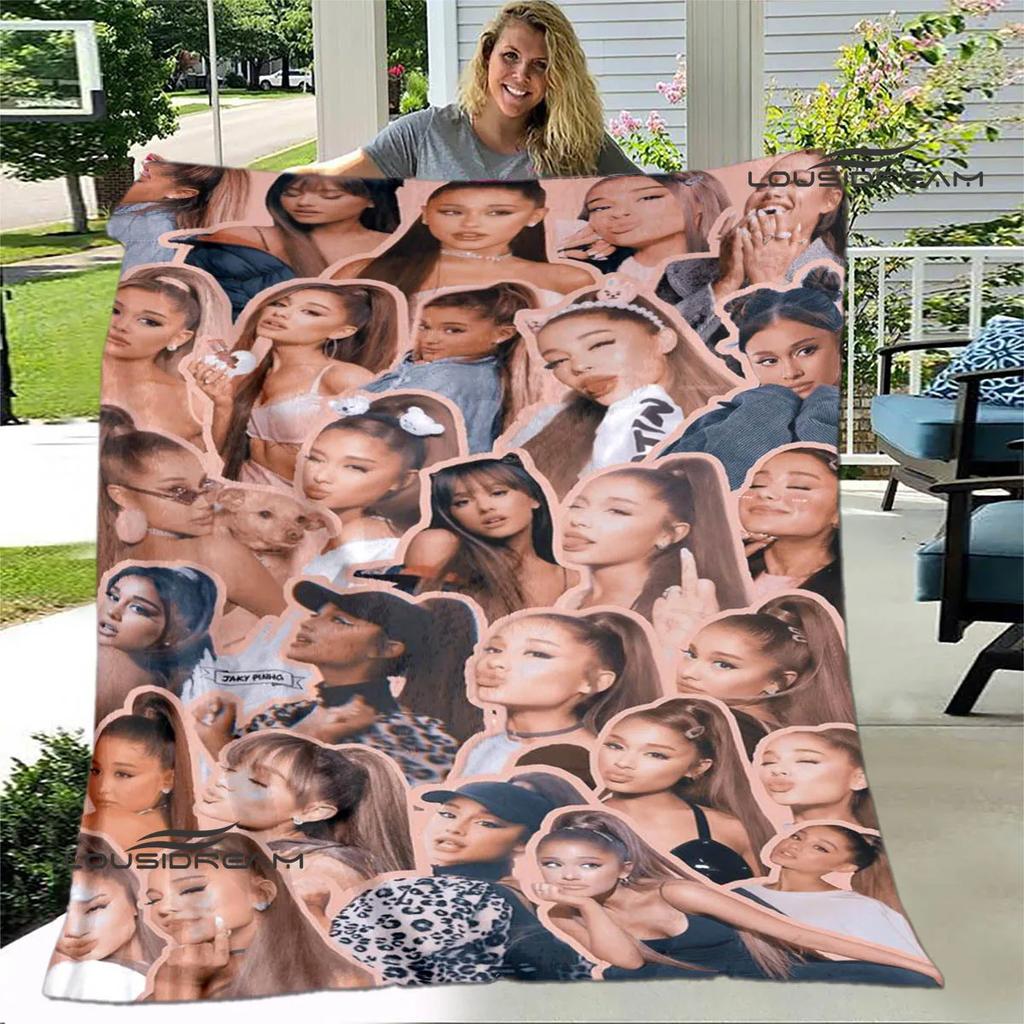 Singer Ariana grande printed blanket Flange Warm blanket soft and comfortable blankets bed linings cubre cama birthday gift