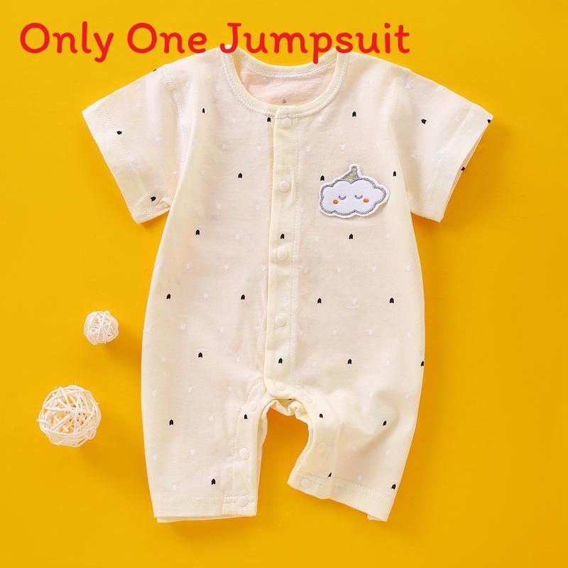 Baby Cotton Summer Romper With Short Sleeves For Newborns And Infants