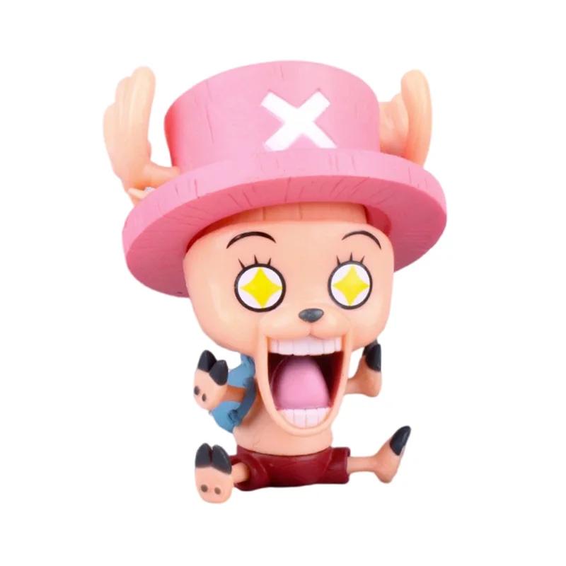 14 Styles Anime One Piece Zoro Luffy Sanji Sitting Figure Playthings Robin Nami Brook Chopper 8.5CM PVC Q Version Car Decoration Model