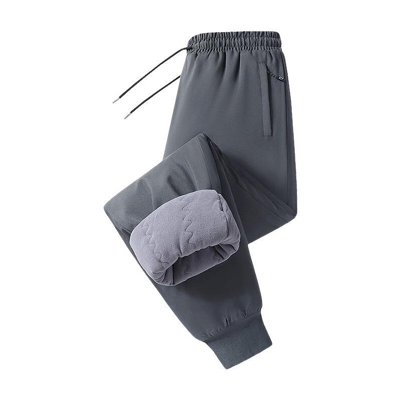 Men's Fleece-Lined Straight-Leg Casual Winter Trousers