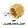 5lots High Temperatures Brasses Flare Nut with Deep Threads for Reliable 1/2 In Tube Terminations