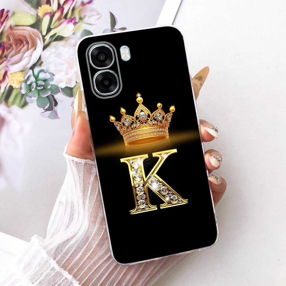 For OPPO A6X A6 A6T Pro 4G 5G Fashion Crown Letter Phone Case For Oppo A6x A 6 A6T Pro 4G Soft Silicone TPU Cases