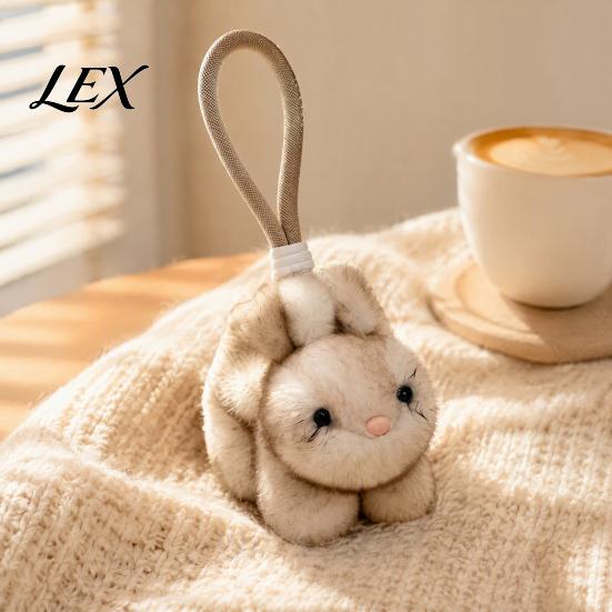 Fashionable Keychain for Handbags Scented Bunny Plush Keychain, Mini Rabbit Stuffed Animal with Fragrance Cute Kawaii Bag Decor Beads, Hanging Pendant
