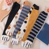 Cat Paw Winter Socks Women's Long Stripe Cute Floor Sleep Thick Girls Cartoon Animal Fingers Warm Sock For Women Cat Foot Knee