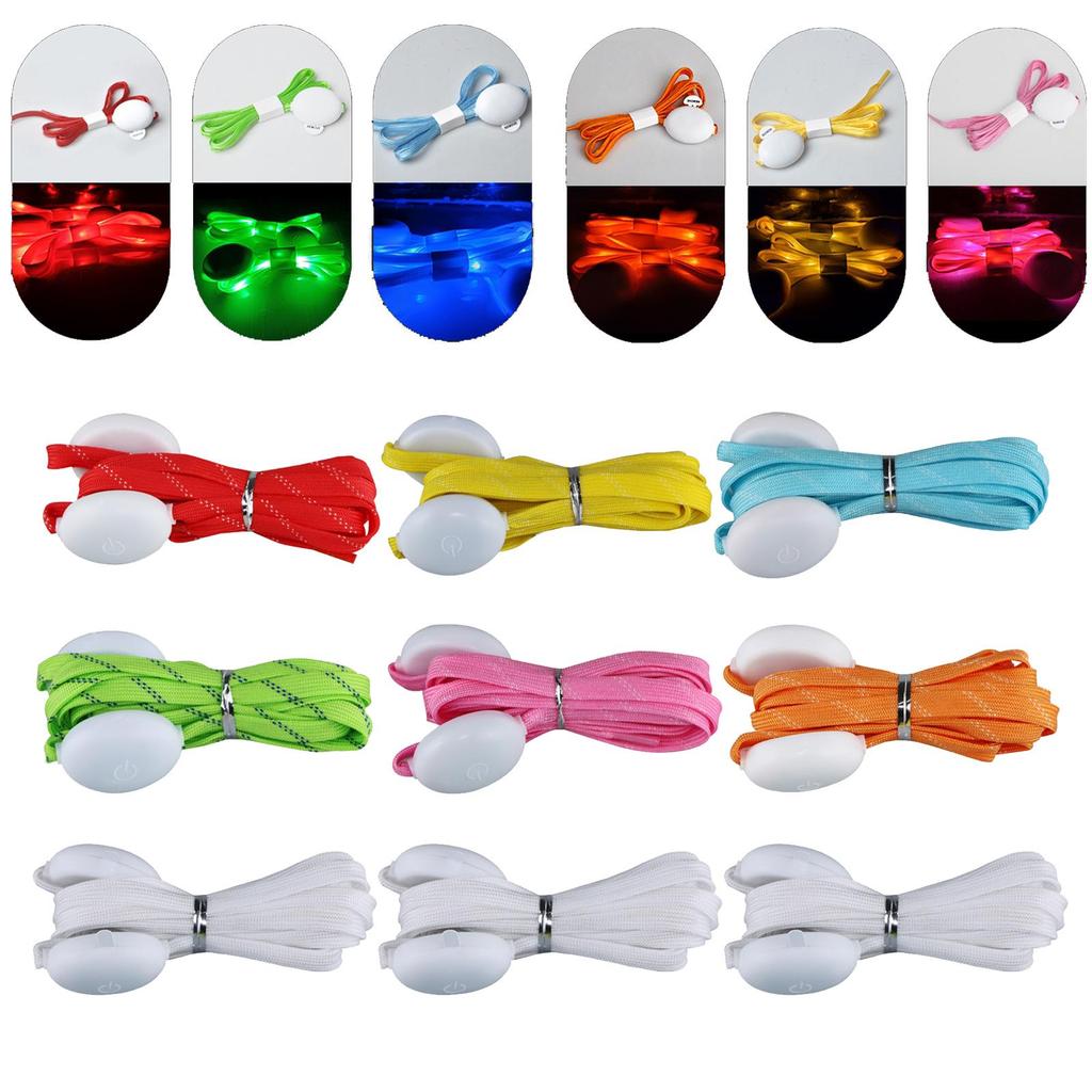 LED Light Up Shoe Laces Glow Shoe Strings Flash Light Shoelaces Running, Dancing, Party Decor