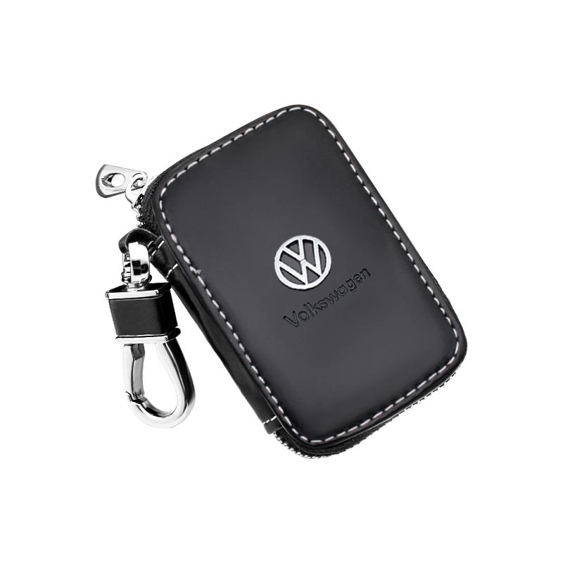 Leather Car Key Case Protection Key Bag Key Chain Cover For Volkswagen Polo Touareg Tiguan Golf Touran Passat Beetle Accessories