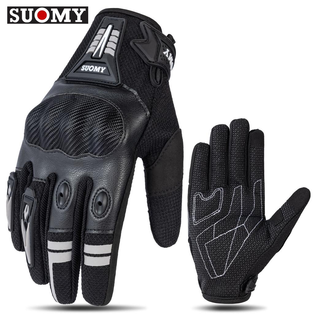 Summer Leather Motorcycle Riding Gloves Touch Screen Motorbike Gloves Anti-collision Motocross Racing Cycling Hand Gloves