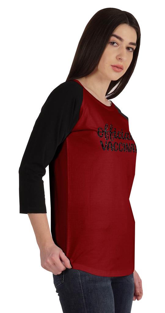 Inkmeso Officially Vaccinated Womens Funny Pro-Vaccine Tee Graphic T-shirt