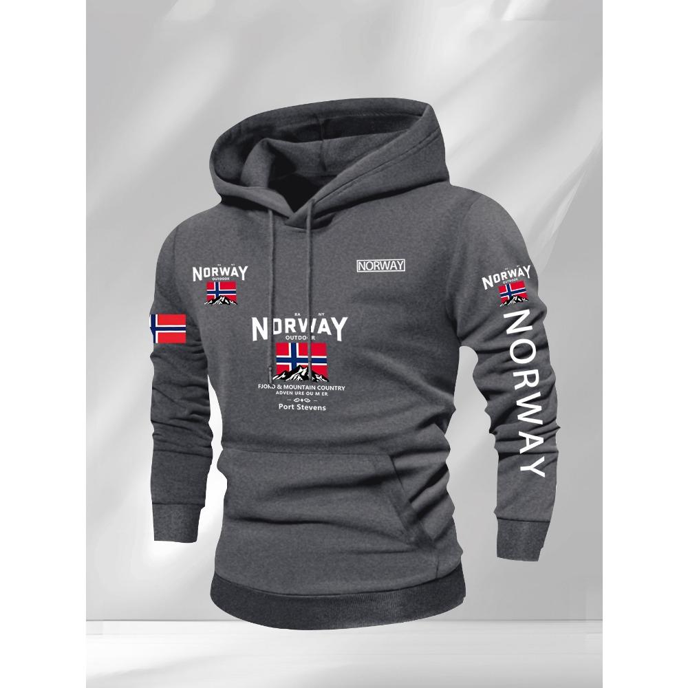 2026 Autumn/Winter Collection - Norwegian Pattern Men's and Women's Hooded Sport Coat Casual Loose-Fitting Warm Top