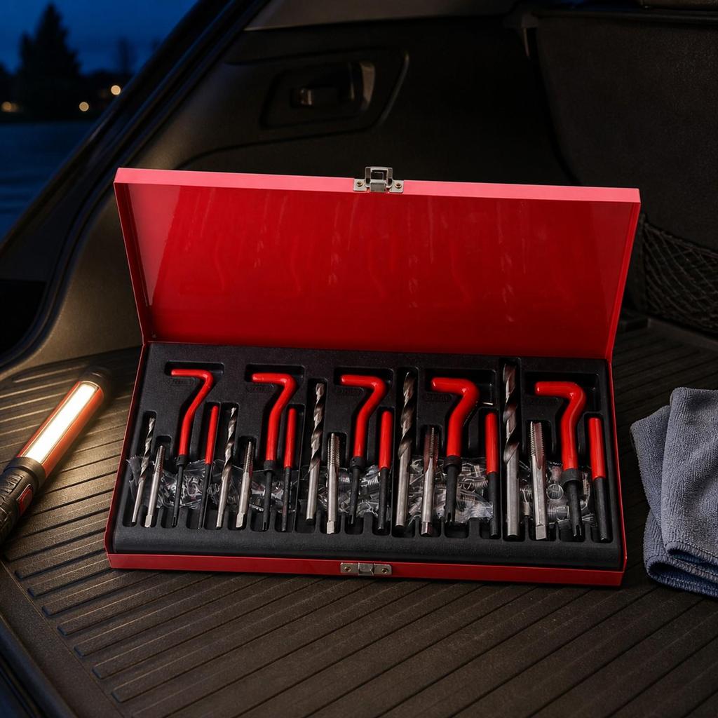 131 Pieces Thread Repair Kit Compact Rethreading Tool Set Sturdy for Workshop