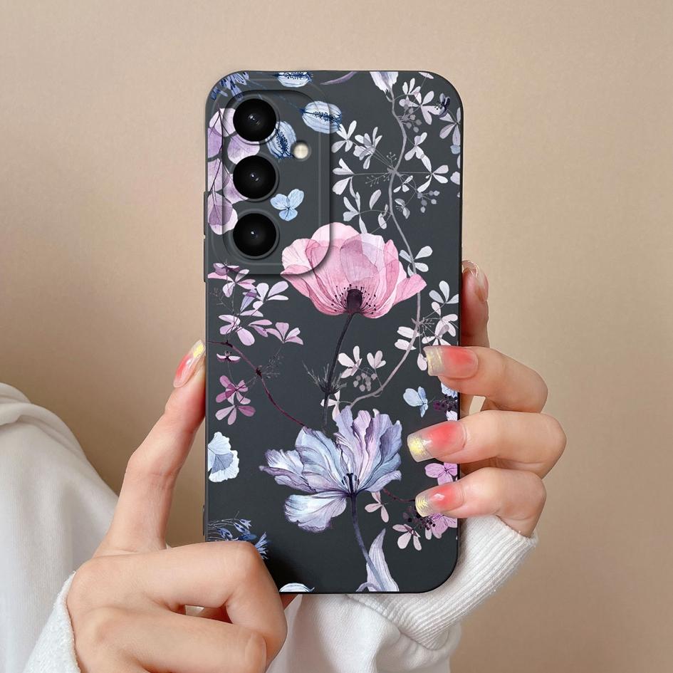 Shell For Samsung A05 A16 A56 A26 A36 F14 A05S S25 Plus Ultra Case Exquisite Avocado Durable Anti Slip Liquid Silicone Pretty Flower Cover For Samsung