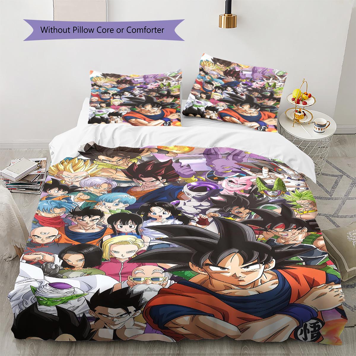 

Dragon Ball Energy Themed Bedding Set Soft Microfiber Duvet Cover Durable Breathable for Bedroom Hotel 135x200cm