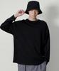 Deumakeu Crew Neck Boxy Fit Long Sleeve T-Shirt Solid Black Ver3