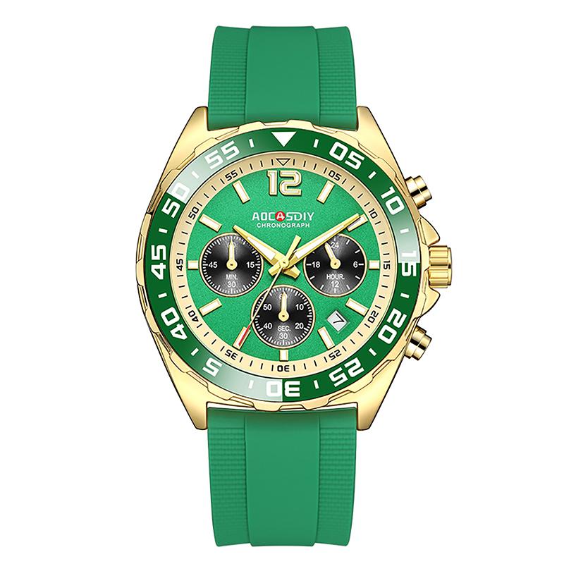 

Роскошные Модные Кварцевые Наручные Часы Кварцевый Хронограф с Цветным Циферблатом Мужские Часы Японский Механизм Хронограф Черный Зеленый Циферблат Reloj зелёный