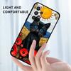Cartoon Cat Cute For Samsung A73 A72 A71 A55 A54 A53 A52 A51 A13 A22 A16 A15 A12 A14 A26 A07 5G Black Phone Case
