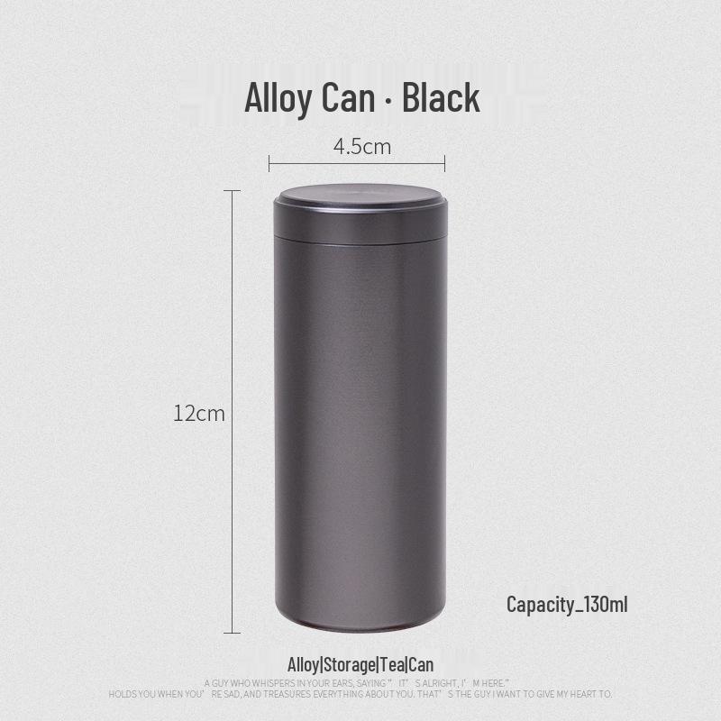 Compact Titanium-Aluminum Tea Storage Can: Small, Portable, and Sealed.