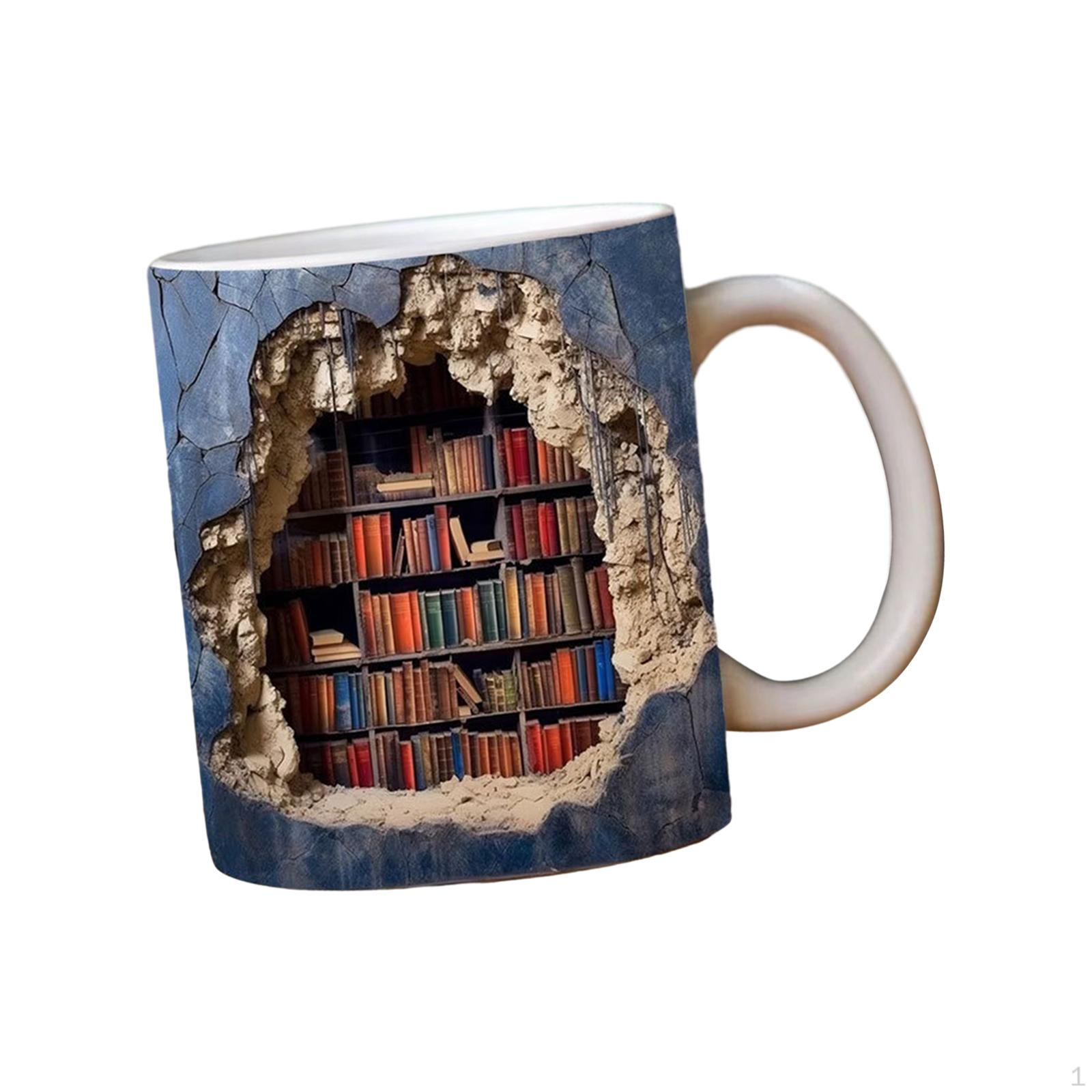 

-Кофейная кружка, книжный клуб, полка для питьевой библиотеки, керамическая кружка с ручкой для офиса и дома,