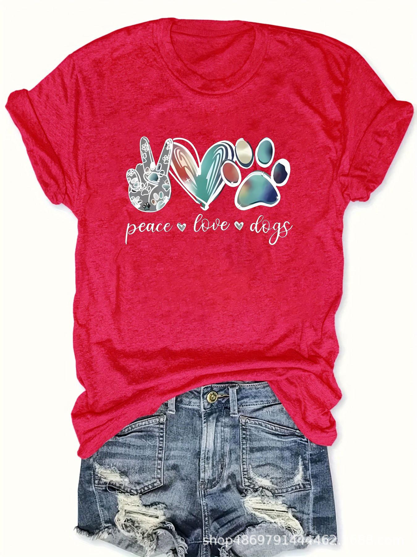 

Women s Fashion Round Neck T-Shirt - International Edition XL красный