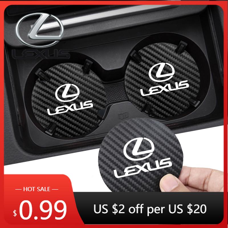 Autocollants Intérieurs 2 Pièces Porte-gobelet Anti-bruit en Cuir pour Intérieur de Voiture pour Lexus RX300 IS200 IS250 ES350 Ct200h UX250h NX3