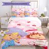 3pcs Strawberry Shortcake Bedding Set Duvet Cover Closure Includes 1 Duvet Cover & 2 Pillowcases, Soft and Comfortable for All Seasons.