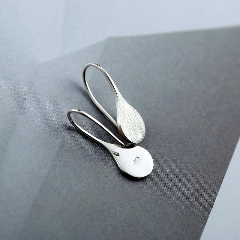 New 925 Silver Hoop Earrings Clip Matte Circle Geometric Punk For Women Girl Gift Jewelry