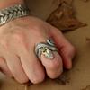 Rock Black Handmade Personality Hip Hop Jewelry Retro Zinc Zinc Alloy Ring Man Opening Ring Silver Snake Ring