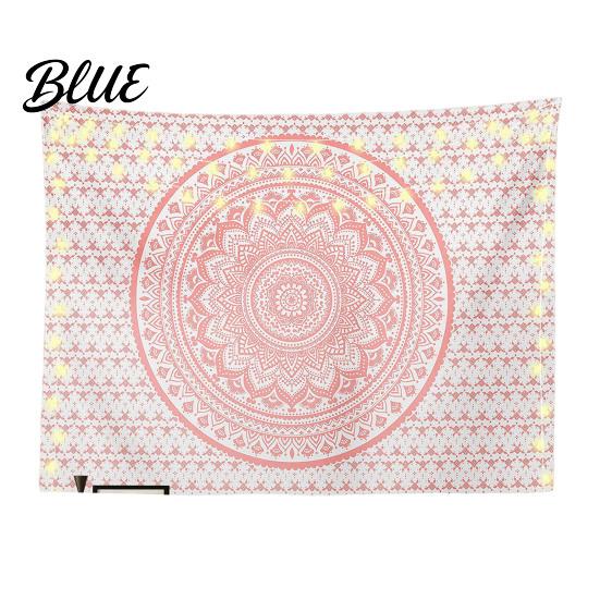 Retro Style Wall for Dorm Circular Pattern Tapestry Indian Hanging Bohemian Tapestry Rectangular Bedroom Living