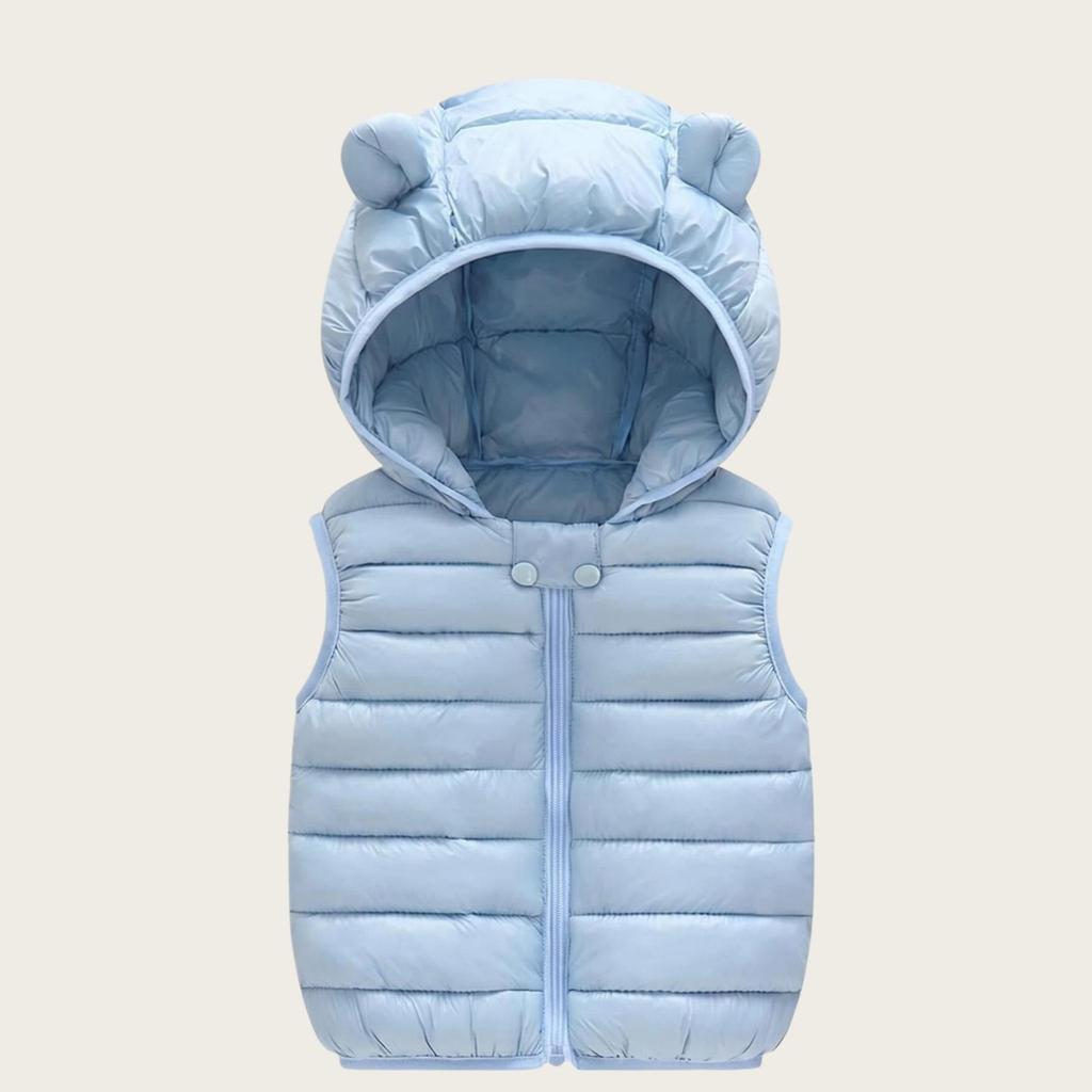 Children's Hooded Vest with Ears - Lightweight Cotton Jacket for Boys & Girls, Baby Outerwear Gilet