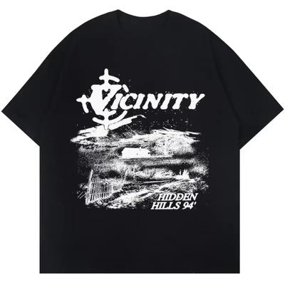 2025 Summer Harajuku Korean Gothic Hip Hop Aesthetic Graphic Print Y2K Retro Street Fashion Men's and Women's T-shirts
