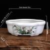White Glazed Ceramic Succulent Pot - Mini Potted Plant for Office Desk or Balcony