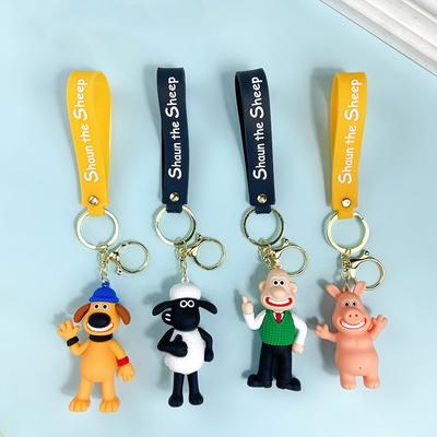 DolliBu Schwarznasen-Schaf-Plüsch-Schlüsselanhänger, Stofftier-Spielzeug – weicher Plüsch-Nutztier-Schaf-Charm-Schlüsselanhänger, niedliches dekoratives Plüschtier-Zubehör, lustiger Kumpel