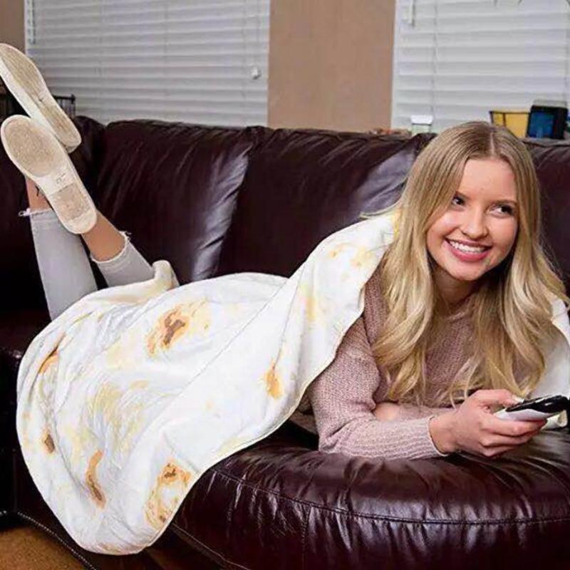 Burritos Tortilla Blanket Soft Plush Food Throw Blankets For Bed Sofa Bedspread Decorative Camping Picnic Winter Warm Blanket