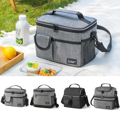 Doppellagige isolierte Crossbody-Lunchtasche - Großes Fassungsvermögen für Schüler und Outdoor-Aktivitäten