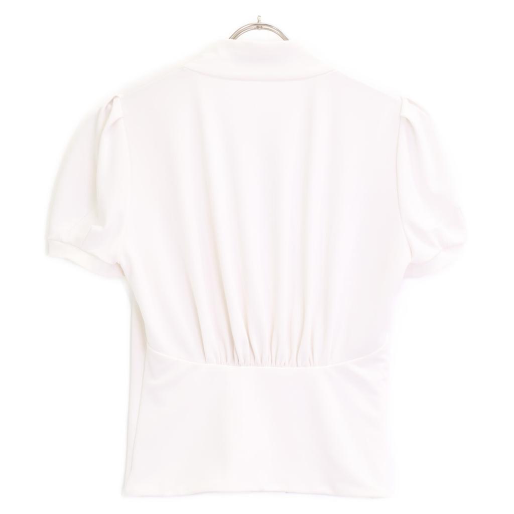 FOXEY NEW YORK 26154 White Buttoned Short Sleeve Cardigan Tops 38 whiteUsed