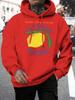 Citron Soleil Zitronenfrucht Druck Herren Hoodies Hip Hop Locker Unisex Streetwear Lässiger Kapuzenpullover mit Tasche Herbst Fleece Herren Pullover