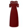 Women's Summer Dress Off Shoulder Lace Trim Elegant Oversized Color Dress