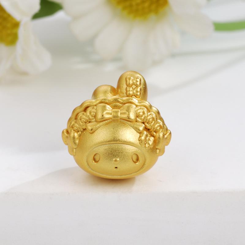 Sterling Silver 999 Lucky Sheep Beaded Bracelet with Hand-Woven Rope - Sanrio Jewelry Accessory