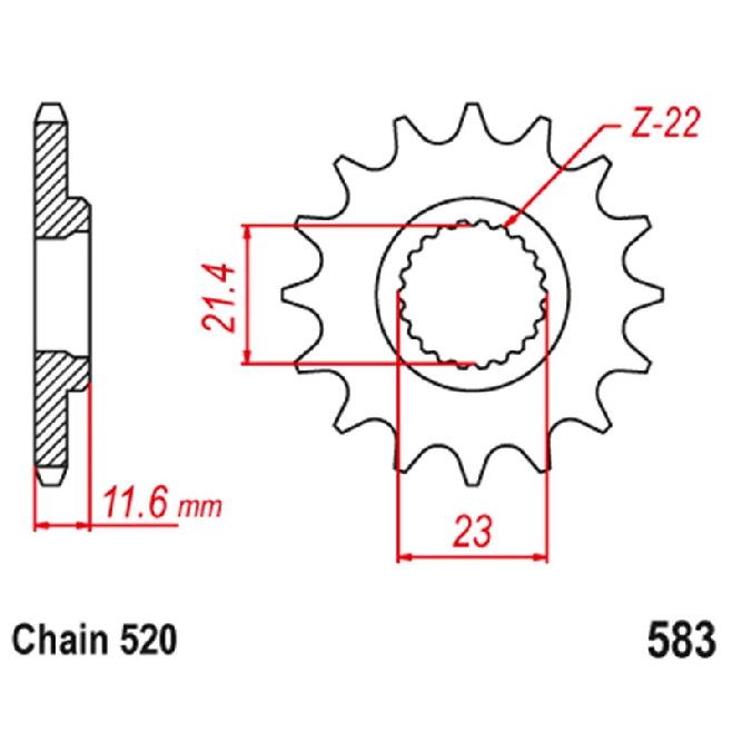 For Yamaha TT-R250 TTR250 1999-2006 TT250 R 1993-2000 TT250R 4PX 2003-2004 520 13T 14T 15T Motorcycle Front Sprocket