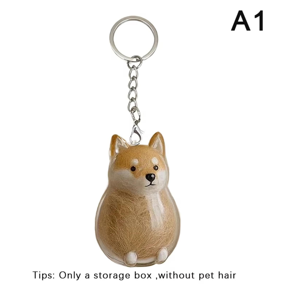 

Dog Shape Dog Hair Storage Box Transparent Pet Hair Keychain DIY Handmade Acrylic Puppy Pendants Pet Lovers corgi